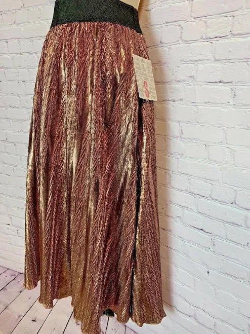 skirt Limited Metallic Rose Gold Midi Jill Circle Skirt Elegant Collection S eBay $45