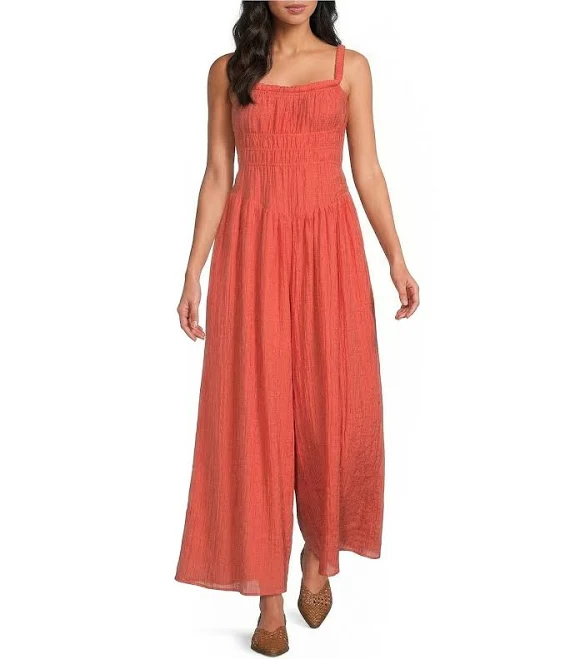 jumpsuit Line and Dot Delmare Square Neck Wide Leg Jumpsuit Dillard's $166