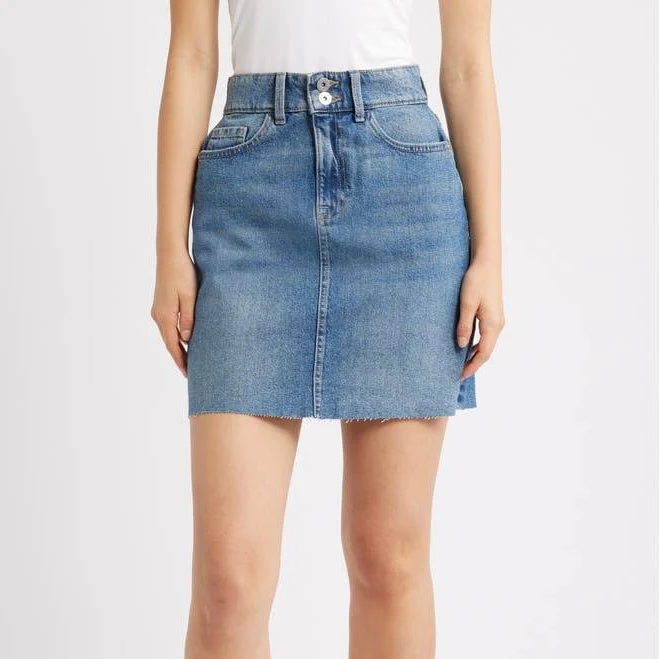 skirt Lipsy Raw Hem Denim Miniskirt Nordstrom $30