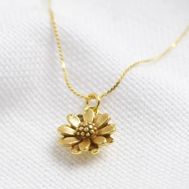 accessory Lisa Angel Tiny Gold Daisy Pendant Necklace Lisa Angel International $28