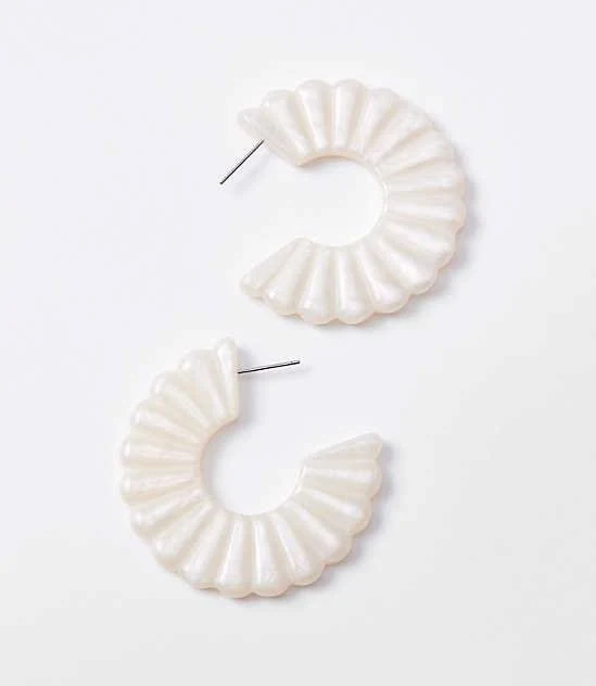 accessory Loft Scalloped Resin Hoop Earrings LOFT $13.18