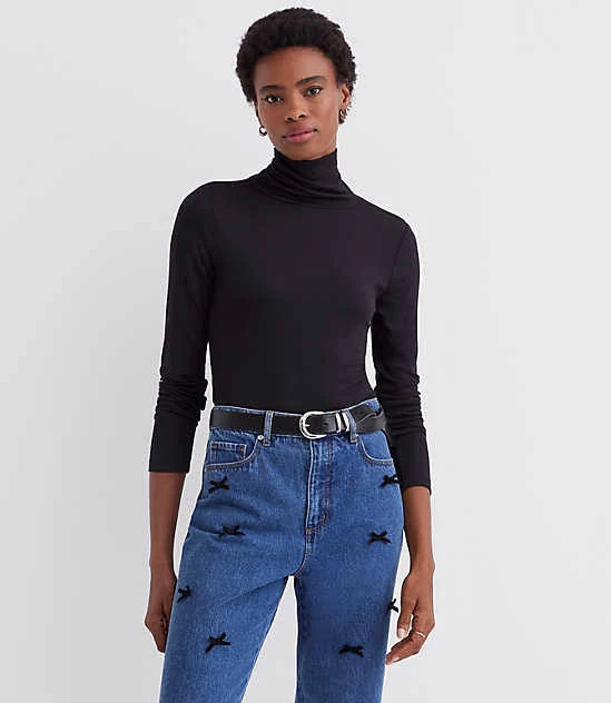 top Loft Women's Micro Modal Turtleneck Top LOFT $16