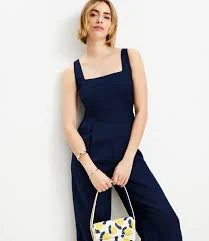 jumpsuit Loft Women's Petite Linen Blend Square Neck Jumpsuit LOFT $42.49