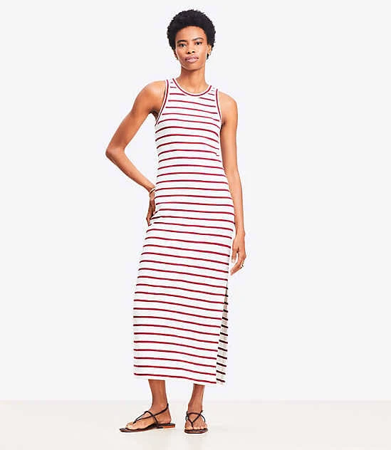 dress Loft Women's Striped Racerback Midi Dress LOFT $44.97