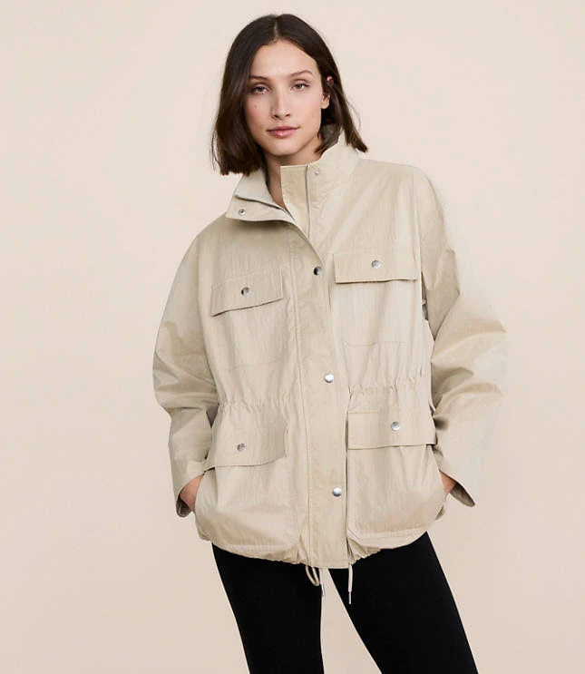 outerwear Lou & Grey Women's Peached Cinched Utility Jacket LOFT $68