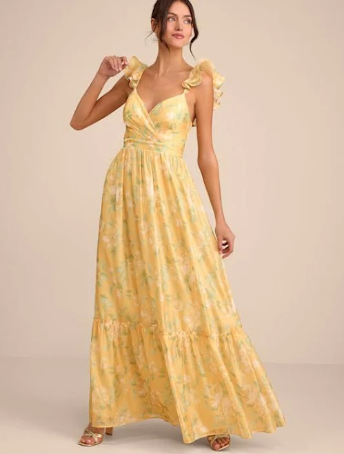 dress Lulus Floral Ruffled Tiered Maxi Dress Lulus $118