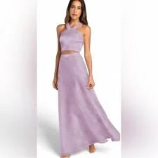 matching set Lulus Lavender Two-Piece Maxi skirt and top set new eBay $27.99