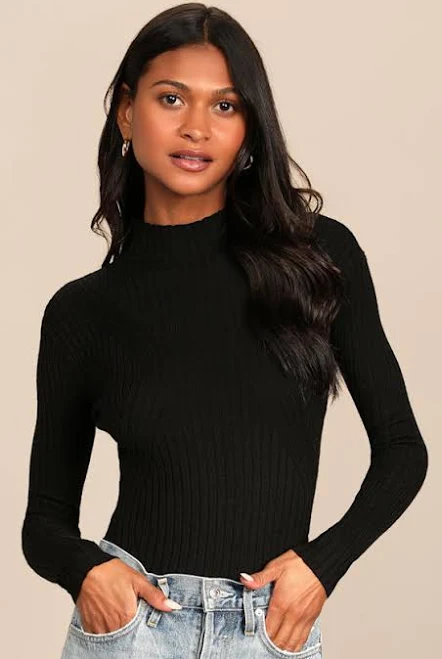 top Lulus Long Sleeve Mock Neck Bodysuit Lulus $35