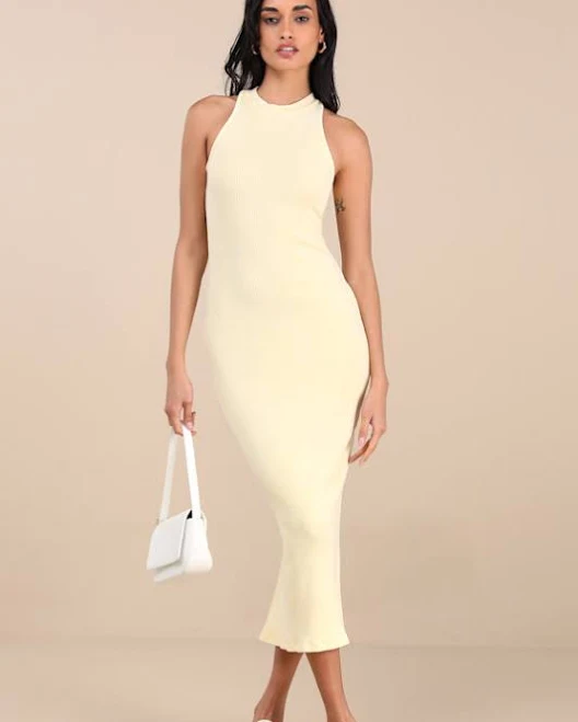 dress Lulus Ribbed Sleeveless Midi Dress Lulus $69
