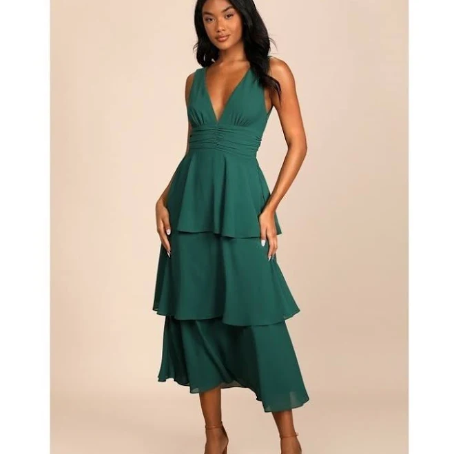 dress Lulus Sleeveless Tiered Midi Dress Poshmark $30
