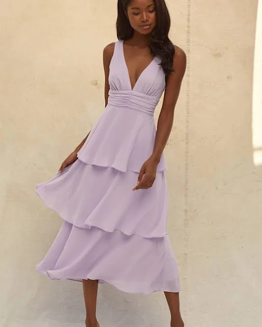 dress Lulus Sleeveless Tiered Midi Dress Lulus $72