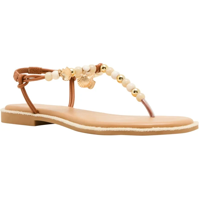shoes Madden Girl Women's Shells Beaded T-Strap Sandals Macy's $38.5