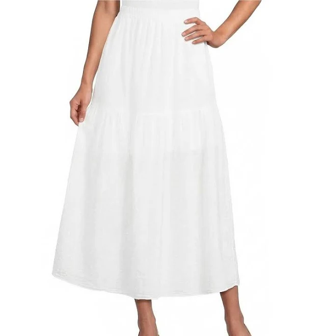 polka dots outfits Made in Italy Cotton Elastic Waist Maxi Skirt Dillard's $108