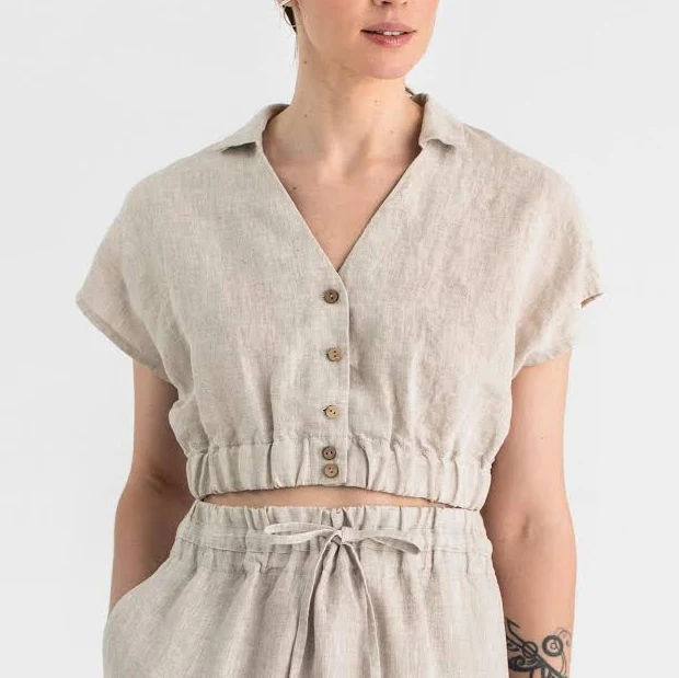matching set MagicLinen Havasu Linen Crop Top MagicLinen $58.8