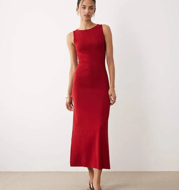dress MANGO Boat Neck Sleeveless Fitted Midi Dress ASOS $69.99