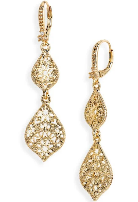 accessory Marchesa Double Drop Filigree Earrings Nordstrom $48