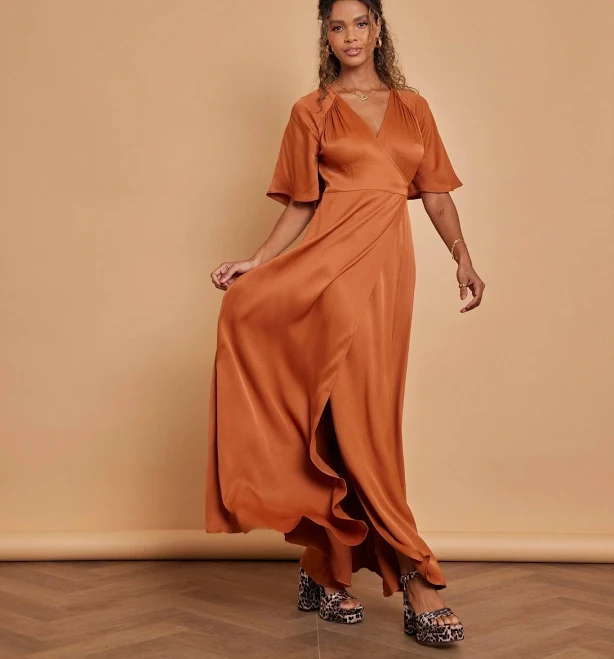 dress Margot Satin Wrap Bridesmaid Dress Maids To Measure $76