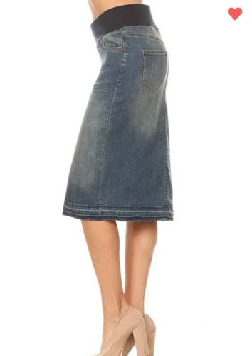 skirt Maternity Midi Denim Skirt Hannah Gabrielle $30