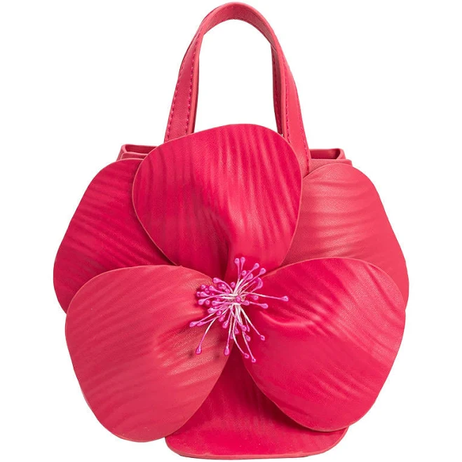 bag Melie Bianco Monroe Flower Vegan Leather Top Handle Bag Trashy Diva $90