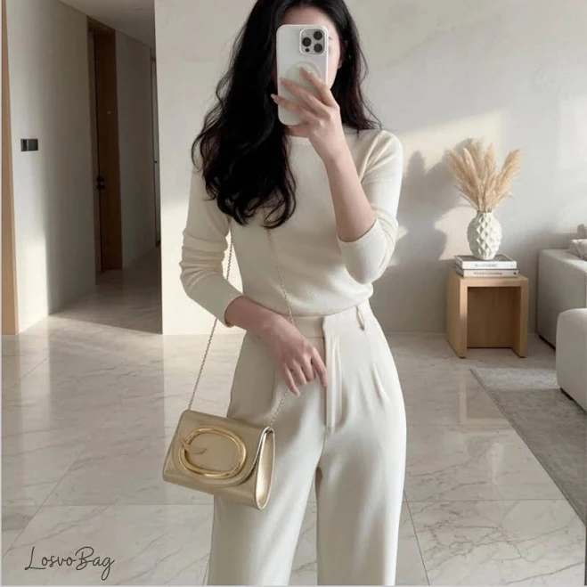 bag Metallic Box Clutch Bag with Statement Oval Bar Chain Strap Etsy - Seller $39.99