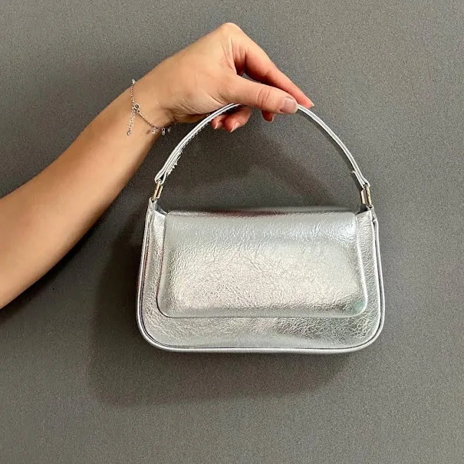 bag Metallic Silver Evening Clutch Etsy - Seller $60.46