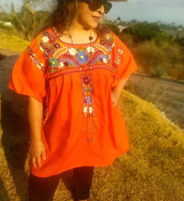 blouses Mexican Embroidery Peasant Blouse Etsy - SuperBohemian $36.75