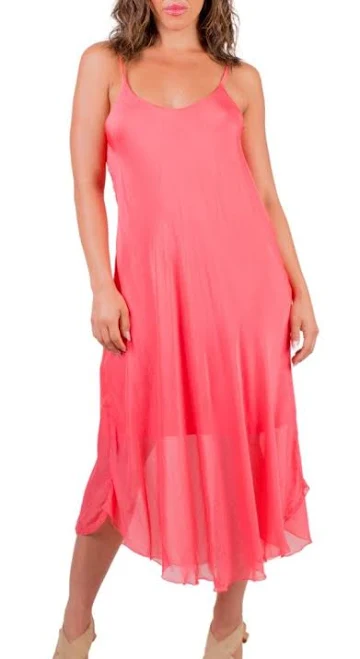dress Miele Silk Adjustable Spaghetti Strap Midi Dress Shop Gigi Moda - Made in Italy $105