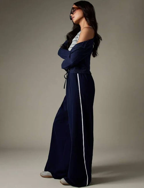 pants Missguided High Waisted Contrast Stripe Palazzo Sweatpants missguided $13.64