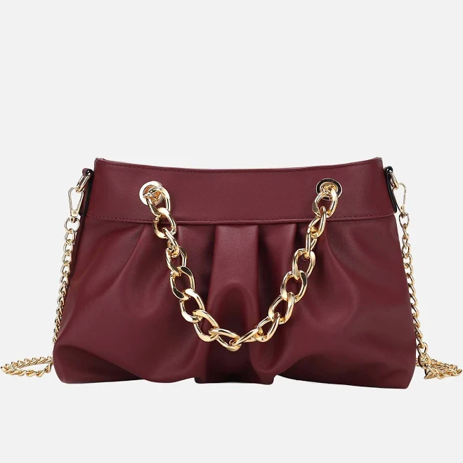 bag MKF Collection Women's Marvila Minimalist Vegan Leather Chain Ruched Shoulder Bag MKF Collection $32.4