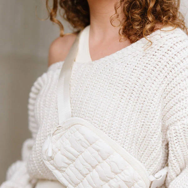 bag Modern And Chic | Atlas Quilted Belt Bag | Soft White | Nylon Jane.com $32