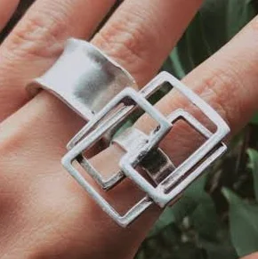 accessory Modern Asymmetric Geometric Silver Filled Brass Ring Etsy - AlmamiyaJewelry $36