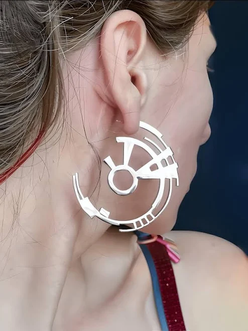 accessory Modern Geometric Hoop Earrings Etsy - Seller $40
