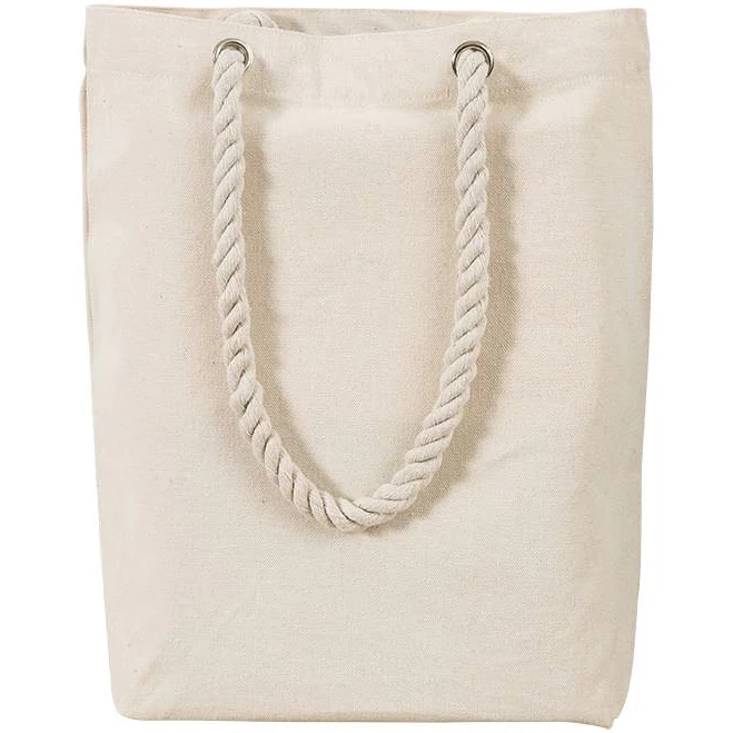 bag Muka Canvas Tote Bag With Rope Handles Sturdy Cotton Reusable Grocery Shopping Bags - Natural, Cotton Canvas Opentip.com $5.29