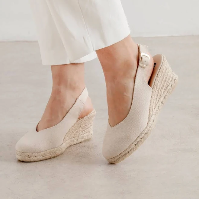 shoes Murcia Organic Canvas Espadrille Wedges Biankina $125.95