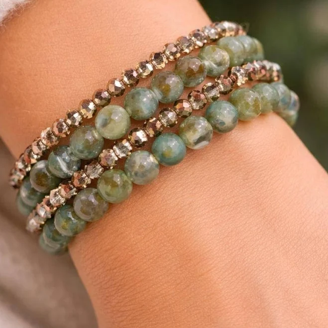 accessory Natural Stone Beaded Bracelet Stack Etsy - StClairFineJewelry $22.49