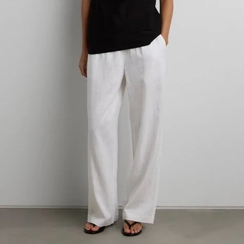 pants Oak + Fort Linen Blend Wide Leg Pants Oak and Fort US $78