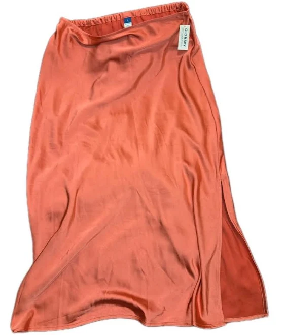 skirt Old Navy High-waisted Satin Midi Slip Skirt Women's (l) Calypso Coral eBay - acthegreat187 $27.99
