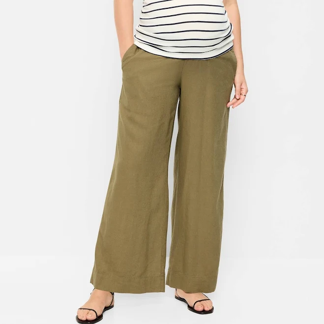 pants Old Navy Maternity Rollover Waist Linen-Blend Pants Old Navy $39.99