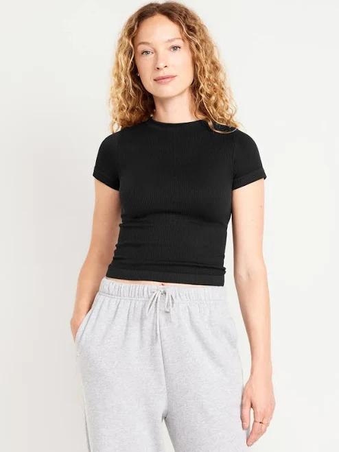 top Old Navy Women's Exhale Seamless Fitted Rib T-Shirt Old Navy $7.99