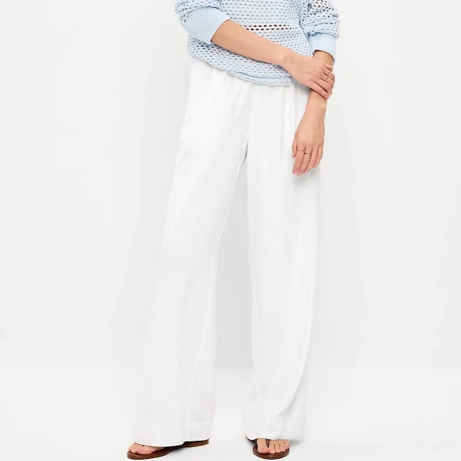 matching set Old Navy Women's High-Waisted Linen-Blend Super Wide-Leg Pants Old Navy $28