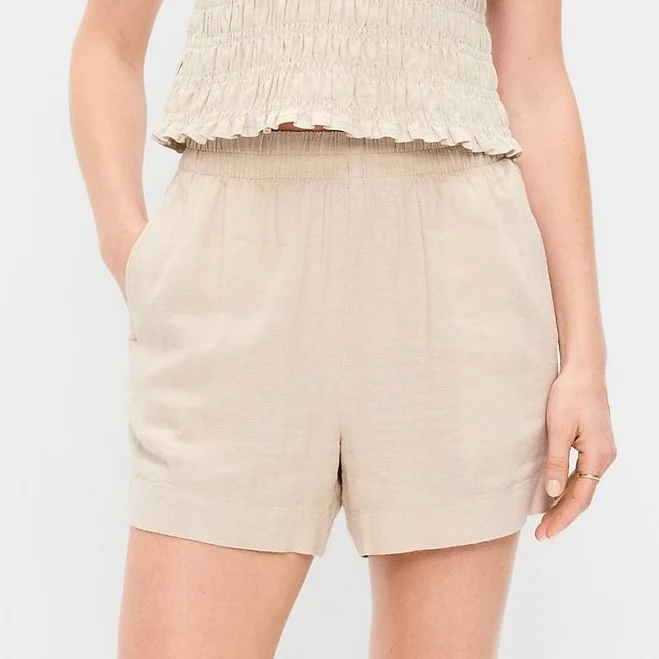 bottom Old Navy Women's High-Waisted Linen Pull-On Shorts Old Navy $14.99