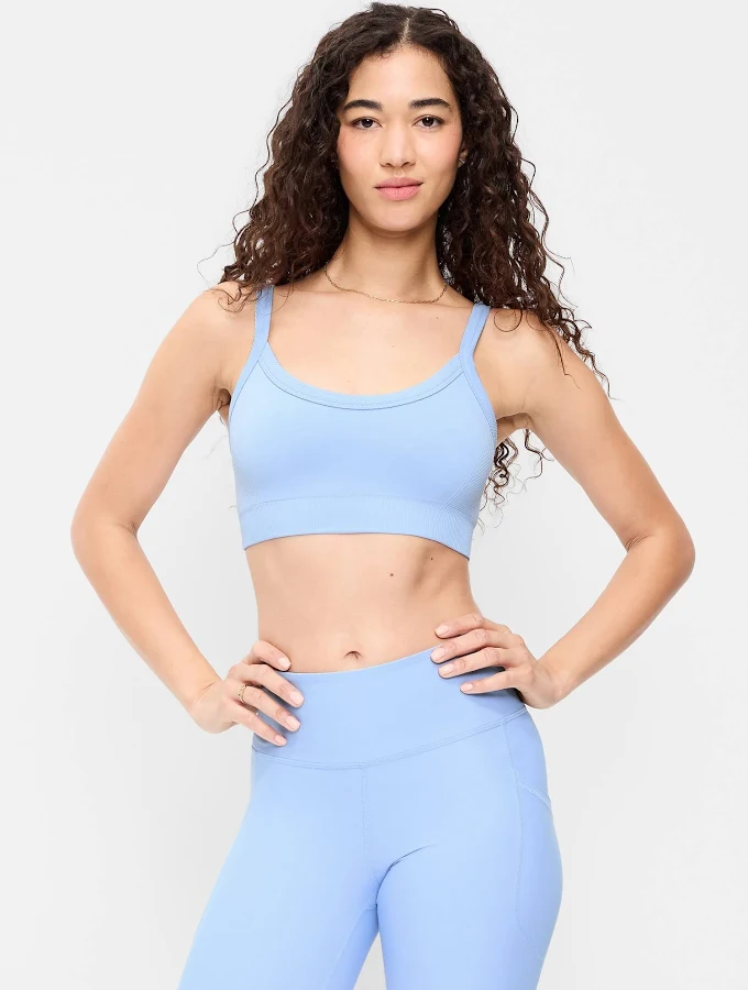 inner_top Old Navy Women's Light Support Fluid Seamless Ribbed Sports Bra Old Navy $19.99