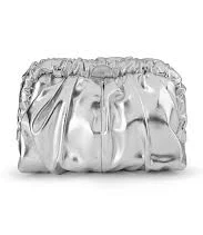 bag Olga Berg Betty Metallic Silver Clutch revolve.com $99