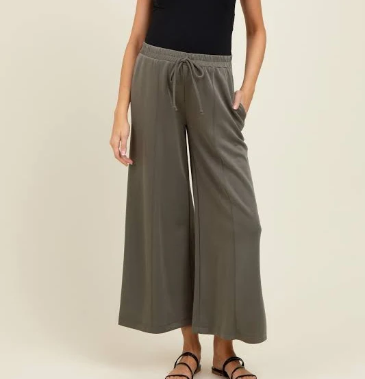 matching set Olive Drawstring Wide Leg Maternity Pants PinkBlush Maternity $67