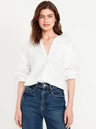 top Oversized Button-Down Boyfriend Shirt gap.com $19.99