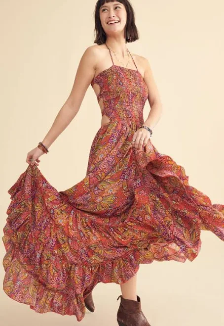dress Paisley Strappy Boho Maxi Dress Earthbound Trading Company $54.95