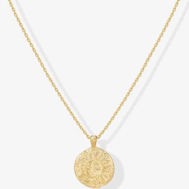 accessory Pavoi Plated Byzantine Engraved Coin Necklace Sun & Moon Bohemian Pendant for Women PAVOI $14.95