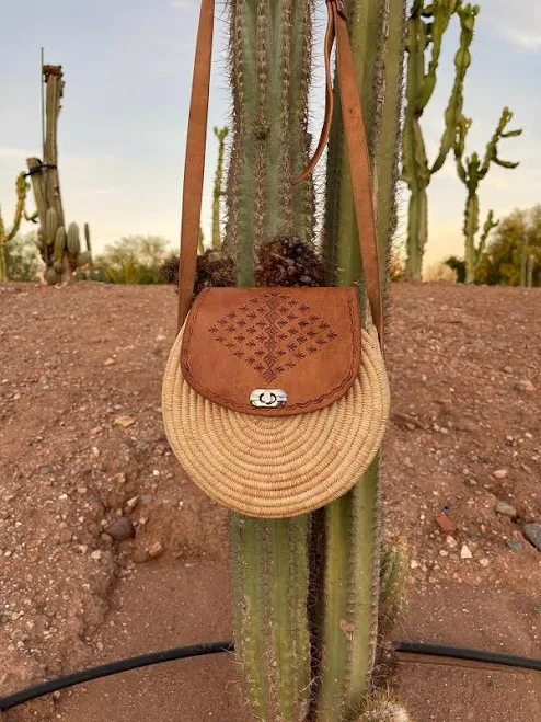bag Personalized Boho Raffia & Leather Crossbody Bag Etsy - Seller $68