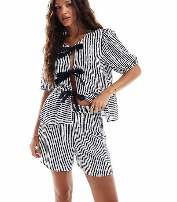 shorts Pieces Women's High Waist Stripe Shorts ASOS $38.25