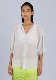 top Pleated Chiffon Oversized Shirt Grey Mixo Concept Store $141